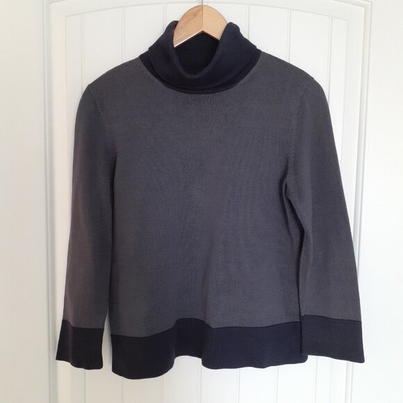 Peruvian Connection Pima Cotton Color Block Turtleneck Sweater Purple Size M - Picture 8 of 8
